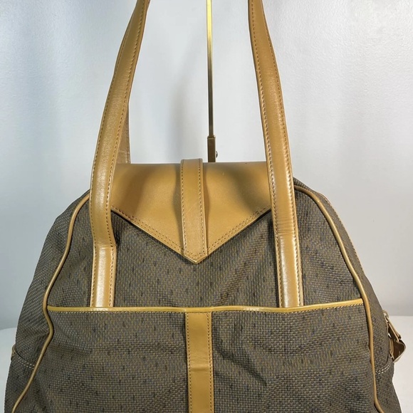 Authentic YSL Saint Laurent travel weekend tote bag leather canvas lock n key - Picture 9 of 16